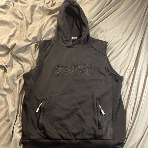 Dior black sleeveless hoodie